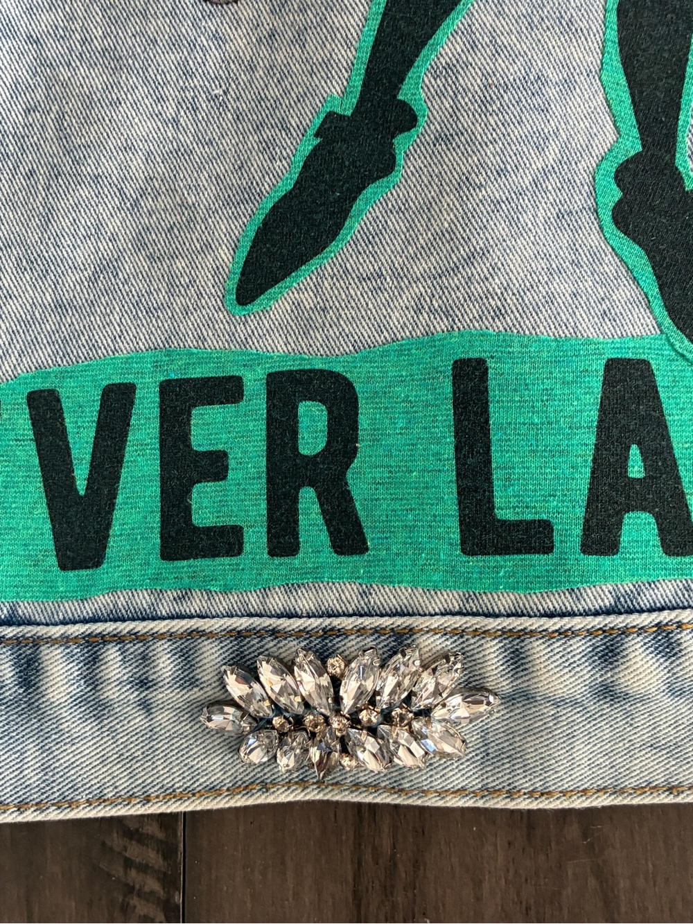 Disney Upcycled Peter Pan and Tinkerbell Neverland Denim Vest - Size XL - Picture 5 of 16